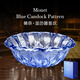 高斯水果盤(pán)干果盤(pán)北歐風(fēng)格客廳創(chuàng  )意大號水晶玻璃家用果斗糖果盤(pán)子果盆 紗藍莫奈(睡蓮紋)