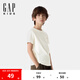 Gap男女童2025春季新款純棉小熊刺繡短袖T恤百搭兒童裝上衣756113 奶白色 150 cm(12-13歲) 亞洲尺碼