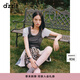 DZZIT地素半身裙2025夏季新款摩登新中式拼接高腰百褶裙女3J2S2126A 黑色 S