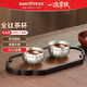 金灶（KAMJOVE）全鈦材質(zhì)雙層隔熱茶杯喝茶專用杯子功夫茶杯主人品茗杯鈦杯套裝 T-23F40ml2只