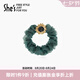 She's茜子梵高向日葵原創(chuàng)仿水晶發(fā)圈頭繩馬尾發(fā)繩頭飾女皮筋七夕節(jié)禮物 墨綠色D0