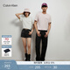 Calvin Klein Jeans夏季男女情侶中性休閑通勤ck字母純棉凈色短袖T恤J324671 CGA-奶昔白 M