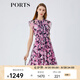 PORTS寶姿女裝春夏新品時(shí)尚碎花圓領(lǐng)短袖連衣裙LM8D240MPP109 丈青印花 M (6)