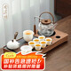 尚言坊功夫茶具整套帶茶盤帶煮茶燒水一體式茶臺(tái)茶杯高檔泡茶器全套裝