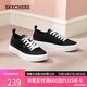 斯凱奇（Skechers）女鞋厚底增高帆布鞋透氣一腳蹬時尚簡約百搭休閑鞋114391