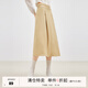 秋水伊人法式氣質(zhì)A字半身裙春秋新款優(yōu)雅復古赫本風(fēng)中長(cháng)款梨形MM裙子 土黃 L