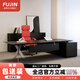福錦（FUJIN）簡(jiǎn)約現(xiàn)代老板桌高級(jí)不銹鋼辦公桌輕奢大氣總裁桌大班臺(tái)時(shí)尚主管桌 定制老板桌