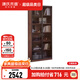 源氏木語實(shí)木書柜簡(jiǎn)約現(xiàn)代書房家具橡木置物柜客廳帶玻璃門展示柜 胡桃色0.85m雙門金屬門(新隔板)