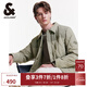 杰克·瓊斯（JACK&JONES）男裝衣服秋冬燈芯絨拼接輕薄羽絨服男短款夾克襯衫式外套男士保暖 E06 淺橄欖綠 XL 185