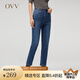 OVV2023秋冬新款女裝經(jīng)典舒適高腰保暖加絨經(jīng)典牛仔鉛筆褲 牛仔藍(lán)（凈色）A2 27