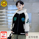 G.DUCKKIDS兒童裝男童春裝外套春秋款2023新款男孩連帽衛衣開(kāi)衫中大童棒球服 黑色 120 (建議身高110cm  6-7歲)cm