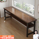 摩瑞迪雙人長(cháng)條書(shū)桌學(xué)生家用臥室學(xué)習寫(xiě)字出租屋長(cháng)方形電腦桌窄靠墻桌子 單層拉絲黑橡木色80cm