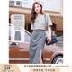 香影（xiangying）休閑套裝女夏季2025新款純棉t恤灰色半身裙兩件套一整套搭配 灰色 S