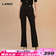 藍(lán)地（LANDI）赫本風(fēng)優(yōu)雅通勤西裝外套西服一?？坌奚鞳L女2025春新品 石墨黑褲子 XL