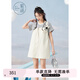 紫涵（ZIHAN）紫涵假兩件背帶連衣裙女夏季甜美學(xué)院風(fēng)寬松撞色拼接短裙 灰條 L