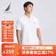 諾帝卡（NAUTICA）【單件直降】男裝25春夏新款商務(wù)休閑舒適親膚棉氨透氣短袖POLO男 白色1BW M