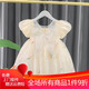 鸞雀翔童裝女寶寶一周歲衣服兒童公主裙生日周歲禮服夏季薄款女童連衣裙 米色蝴蝶結連衣裙 80 建議身高73-84體15-22斤