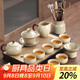 尚言坊汝窯茶具整套帶茶盤(pán)高檔家用辦公陶瓷功夫茶泡茶茶杯器具全套裝