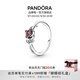 潘多拉（PANDORA）迪士尼系列美女與野獸玫瑰戒指紅色花枝童話時(shí)尚教師節(jié)禮物 玫瑰戒指 48mm—8號(hào)圈口