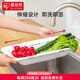 愛(ài)麗思（IRIS）瀝水架瀝水碗架瀝水盤(pán)瀝水籃可伸縮洗菜盆廚房水槽瀝水籃菜籃子 白色