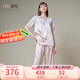 美標(biāo)（MEIBIAO）送愛人禮物短袖真絲睡衣女春夏19姆米重磅套裝100%桑蠶絲綢家居服 灰粉 短袖七分褲套裝 L (165/88A)