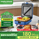 摩飛電器（Morphyrichards）多功能早餐機電餅鐺雙面加熱家用三明治機煎烤機烙餅機可拆洗上下盤(pán)MR8602 新款便攜早餐機 藍色