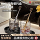 AILUKI日本玻璃漱口杯輕奢冰川牙刷杯洗漱杯套裝家用牙杯牙具杯情侶一對【煙灰色】冰川洗漱杯