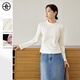 對白（DUIBAI）【AN大碼系列】基礎百搭半高領(lǐng)打底衫T恤冬季新款胖mm外穿小上衣 奶白色 2XL 建議體重145-160