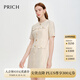 PRICH【金銀絲】法式復(fù)古小香風(fēng)收腰連衣裙夏季新款顯瘦裙子女七夕禮物 64乳白色 S 160