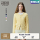Teenie Weenie【趙露思同款】小熊女裝毛衣黃色針織衫空調(diào)開(kāi)衫 黃色 S