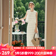 Olrain【度假風(fēng)流蘇鏤空蕾絲套裝】歐芮兒時(shí)尚套裝女夏季女裝兩件套 奶茶杏 M
