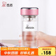 希諾雙層玻璃杯子女士高顏值水杯中秋禮品高檔禮盒XN-9331粉色 240mL