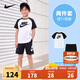 NIKE 耐克童裝兒童短袖+短款套裝2025年春季兒童休閑2件套