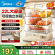 美的（Midea）電蒸鍋燉蒸煮一體自動(dòng)斷電 蒸鍋透明可視 家用早餐蒸汽鍋 蒸包子饅頭不銹鋼蒸架電鍋 22L 【三層不銹鋼蒸架】 ZGC322301