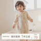 乖奇熊男女寶寶純棉連體衣夏季長(cháng)袖空調服新生嬰兒春秋睡衣哈衣爬服薄款