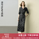 顏域碎花連衣裙女夏裝2025新款收腰顯瘦高腰過(guò)膝長(cháng)裙氣質(zhì)復古裙子 黑白點(diǎn) L