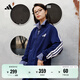 adidas經(jīng)典休閑三條紋長(cháng)袖套裝男女秋季阿迪達斯官方輕運動(dòng)   深藍 (偏小，推薦買(mǎi)大1碼)   M