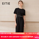 愛特愛（EITIE）優(yōu)雅女裝通勤收腰顯瘦2025夏季新款一步裙極簡純色連衣裙B2507676 極簡黑20 L (165)