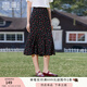 香影黑色櫻桃碎花半身裙女2025夏裝新款高腰法式赫本風(fēng)雪紡魚尾裙 黑色 M 160/84A/95-110斤