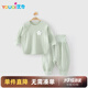 優(yōu)奇嬰兒衣服春秋嬰兒分體套裝寶寶春季長袖高腰護肚側(cè)開套裝2025新款