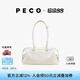 PECO小丑保齡球包植鞣皮油蠟長(cháng)柄法棍腋下手提通勤單肩波士頓女包禮物 中號糖霜白頭層半樹(shù)膏小?，F貨