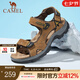 駱駝（CAMEL） 夏季新款男鞋魔術(shù)貼沙灘鞋防滑耐磨外穿運動休閑涼鞋 駝色 41