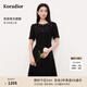 珂萊蒂爾【玫瑰裙】2025夏季新款優(yōu)雅醋酸連衣裙女A字裙時(shí)尚裙子 黑色 L