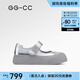GG-CC【陳都靈同款】銀河微光瑪麗珍鞋銀色厚底芭蕾單鞋女G25U4817 銀色 38
