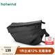 熱風(fēng)（Hotwind）秋季新款男士涂層功能帥氣斜挎包純色戶(hù)外運動(dòng)單肩腰包 01黑色 F
