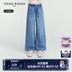 Teenie Weenie Kids小熊童裝25年夏新女童微闊腿薄款彈力斜紋牛仔褲 淺藍(lán)色 160 cm