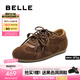 百麗（Belle）時(shí)尚撞色阿甘鞋女2025秋新商場同款舒適薄底休閑鞋E4A1DCM5 棕色 38 (240mm)