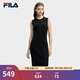 FILA 斐樂官方連衣裙2025年夏季新品修身顯瘦無袖背心裙打底裙子 正黑色-BK M 165/84A/M