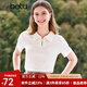 百圖betu女裝夏季新款T恤國風(fēng)盤(pán)扣翻領(lǐng)氣質(zhì)百搭短袖上衣女2407T28 淺杏色 M