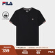 FILA 斐樂(lè )官方t恤短袖男子針織短袖衫2025夏新款時(shí)尚休閑簡(jiǎn)約圓領(lǐng)上衣 傳奇藍-NV L 175/96A/L